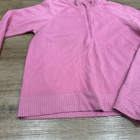 Lululemon Rest Less Cropped Half-Zip Grid Warp Pink Blossom Quarter Zip Size 8 - Picture 9 of 9